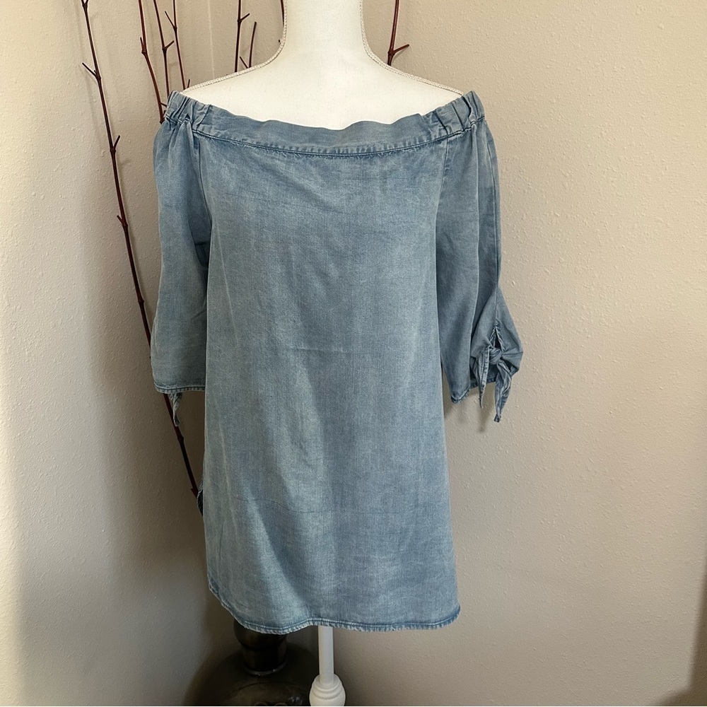 Denim off shoulder top